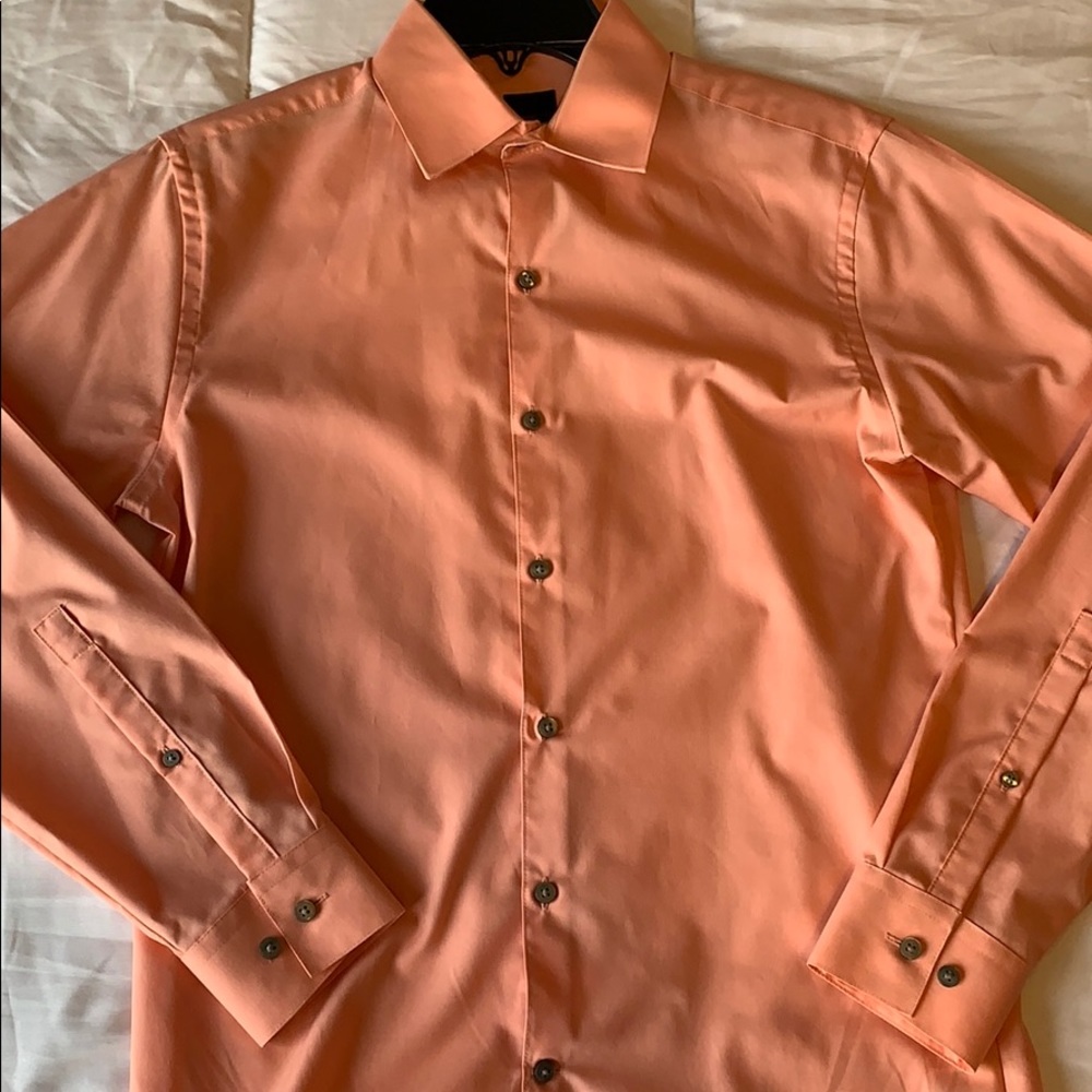 J. Ferrari peach colored dress shirt, small